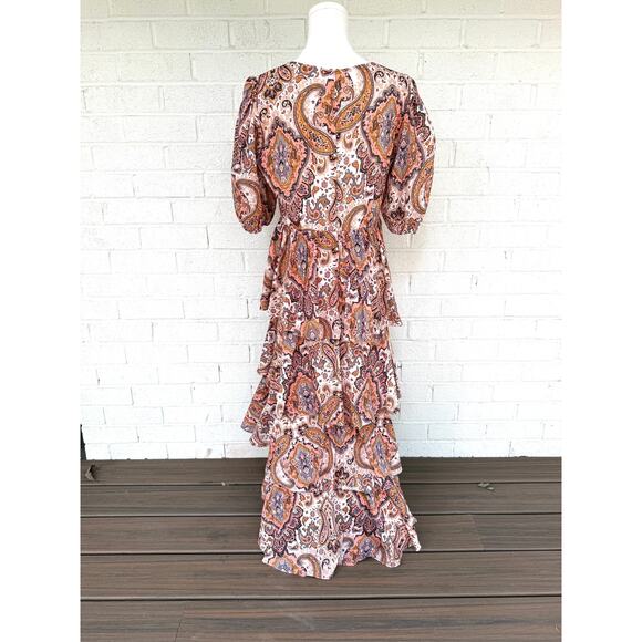Anthropologie x Kachel Tiered Maxi Dress Medium Boho Peasant Paisley Feminine - Picture 15 of 15